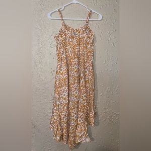 Girls Art Class Orange Floral High Low Romper (L)